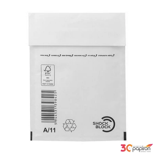 Boríték légpárnás W1/A11 fehér 125x175 mm külméret, 105x165 mm belméret 200db/doboz