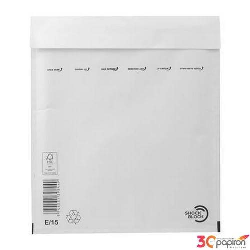 Boríték légpárnás W5/E15 fehér 240x275 mm külméret, 220x265 mm belméret 100db/doboz