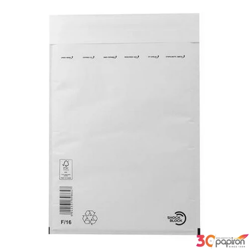 Boríték légpárnás W6/F16 fehér 240x350 mm külméret, 220x340 mm belméret 100db/doboz