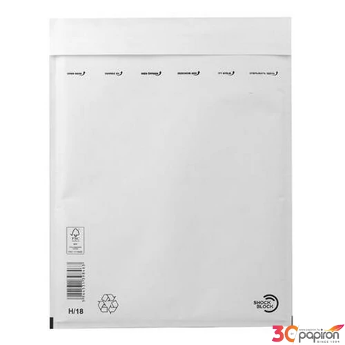 Boríték légpárnás W8/H18 fehér 290x370 mm külméret, 270x360 mm belméret 100db/doboz