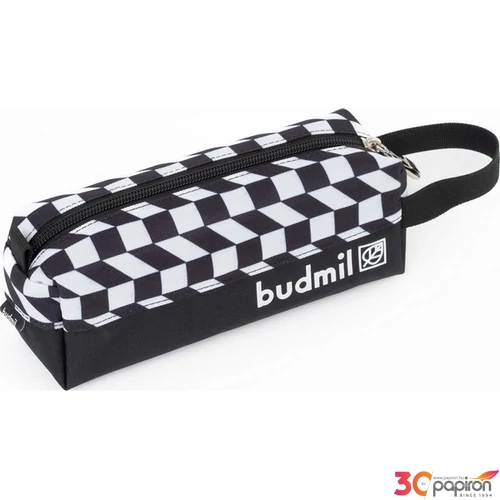 Budmil tolltartó hengeres 25' Fekete-Fehér Mintás,21x7x7cm 10120085/S6