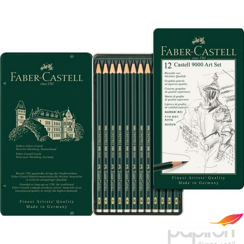 Faber-Castell grafitceruza 9000 Art Szetz 12db 8B-2H AG-Castell fémdobozban 119065