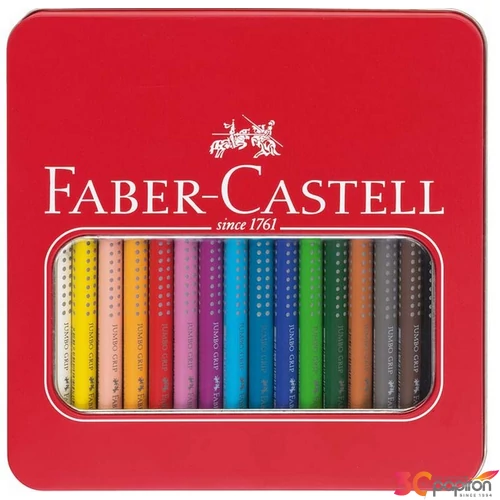Faber-Castell színes ceruza 16dbdb Grip Jumbo Aqarell színes cer fém betekintő ablakos dobozban 110916