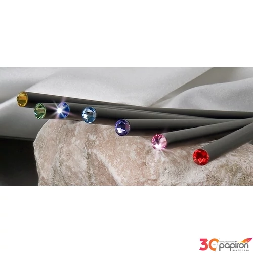 Swarovski ceruza fekete testű Zafírkék Kristály Díszítve Made With Swarovski Elements