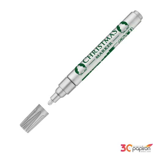 Christmas marker ICO ezüst bliszteres lakkfilc