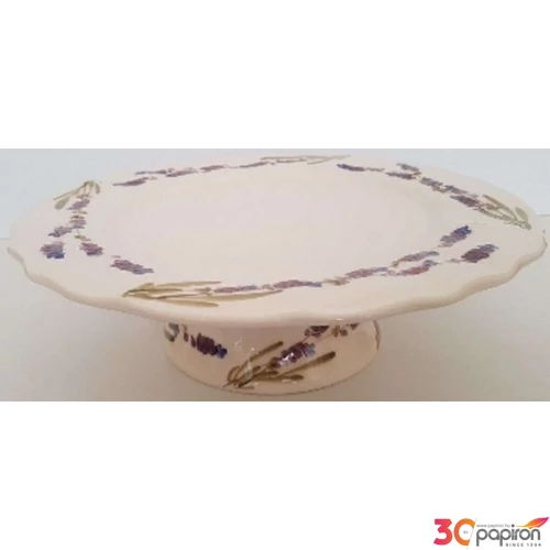 Tortatál Porcelán 28x9cm Violin levendulás kézzel festett