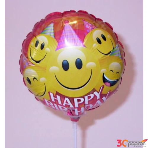 Party fólialufi Happy Birthday smileyk 9inch