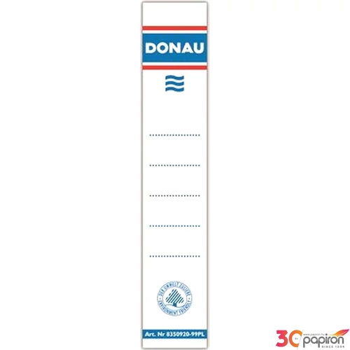 Cserecímke 50mm Donau iratrendezőhöz, kétoldalas 28x153mm feh. Iratrendezés DONAU 8350920-09PL