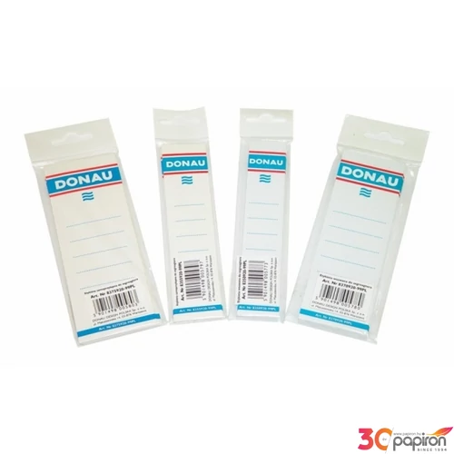 Cserecímke 75mm Donau iratrendezőhöz, öntapadós 54x153mm feh. Iratrendezés DONAU 8375920-09PL