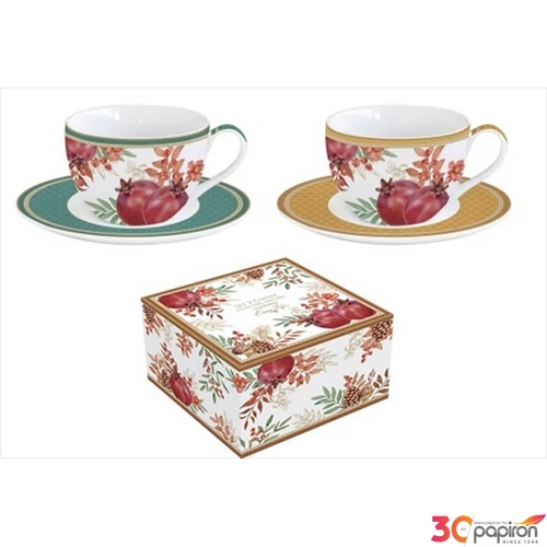 Csésze+alj kávés Porcelán 110ml Autumn Symphony 2db-os dobozban