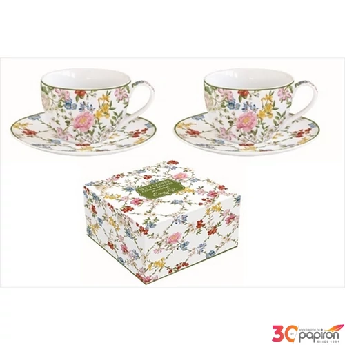 Csésze+alj kávés Porcelán 110ml Gardem Dreams 2db-os dobozban