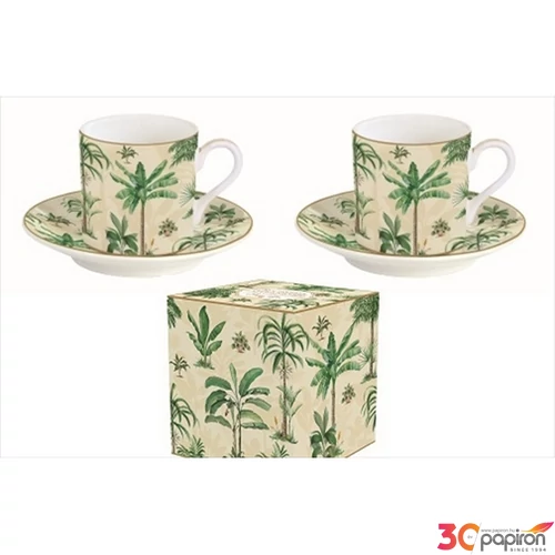Csésze+alj kávés Porcelán 75ml Oasi 2db-os dobozban