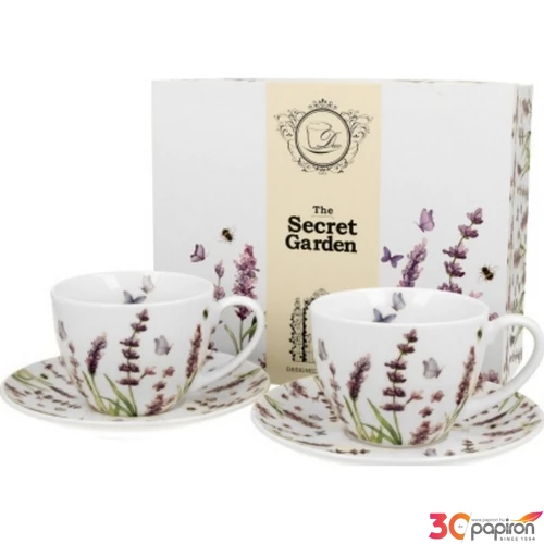 Csésze+alj Porcelán 2,25dl Classic Lavender 2db-os dobozban