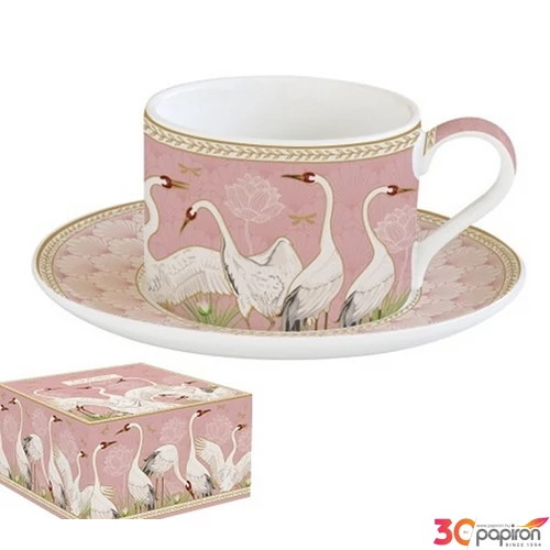 Csésze+alj teás Porcelán 2,4dl Dancing Herons dobozban
