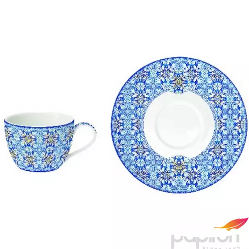 Csésze+alj porcelán 240ml, Maiolica Blue