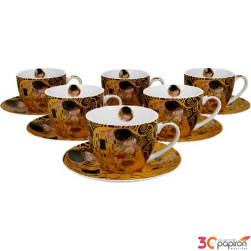 Csésze+alj Porcelán 2,5dl Klimt: The Kiss 6db-os dobozban