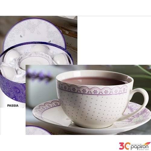 Csésze+alj Porcelán 2,5dl Passia 6db-os dobozban