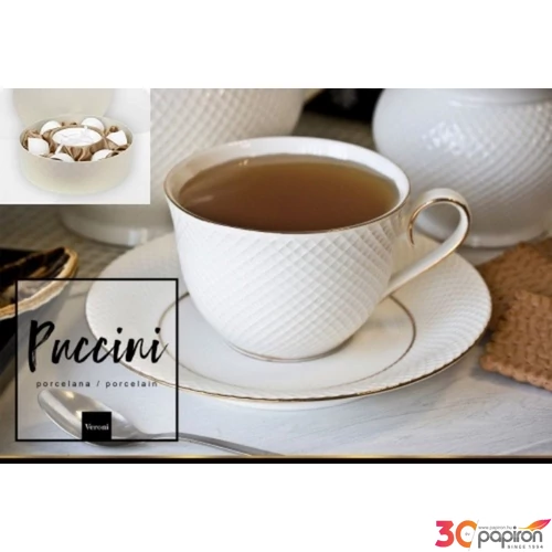 Csésze+alj Porcelán 2,5dl Puccini 6db-os dobozban