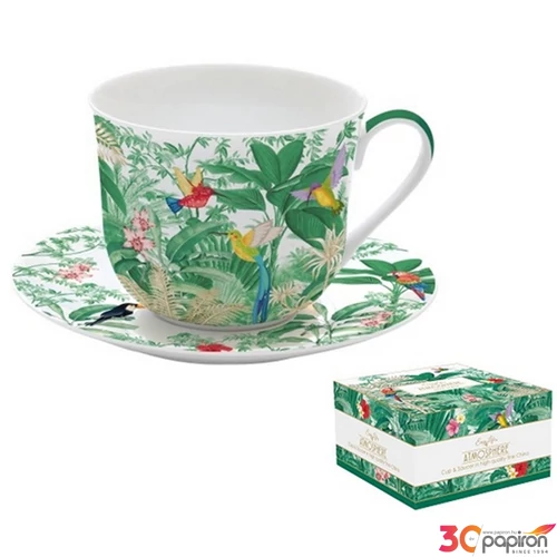 Csésze+alj porcelán reggeliző 4dl Exotic Heaven dobozban