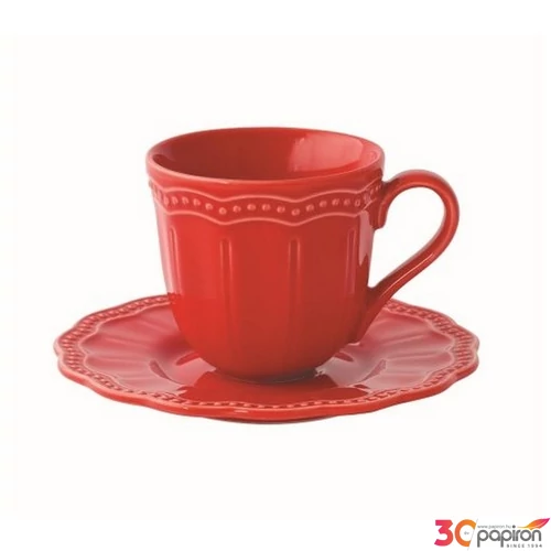 Csésze+alj Porcelán karácsonyi 110ml Elite red 