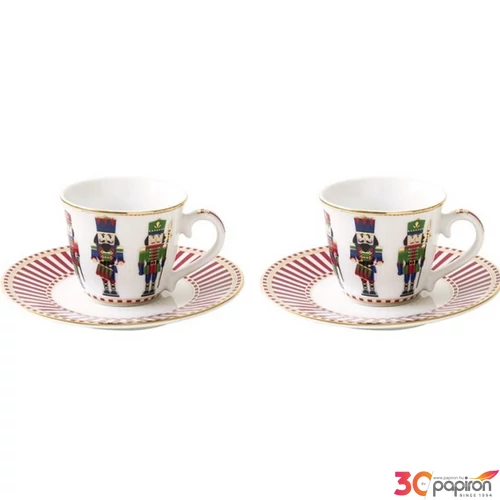 Csésze+alj Porcelán karácsonyi 80ml Nutcracker 2db-os dobozban