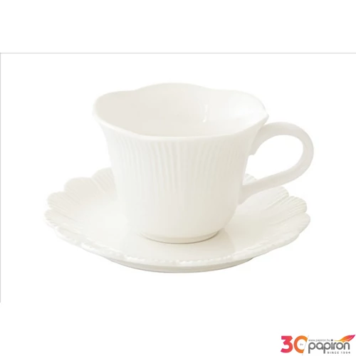 Csésze+alj teás Porcelán 2,5dl Fleuri white dobozban
