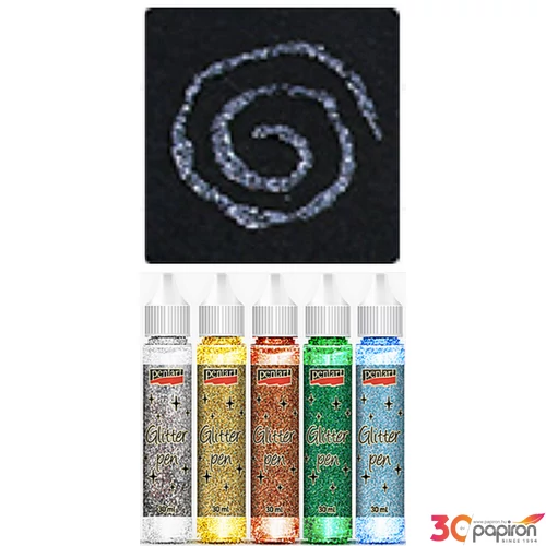 Csillámtoll 30ml ólom színű Pentart dekor ragasztó