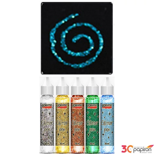 Csillámtoll 30ml türkiz Pentart dekor ragasztó