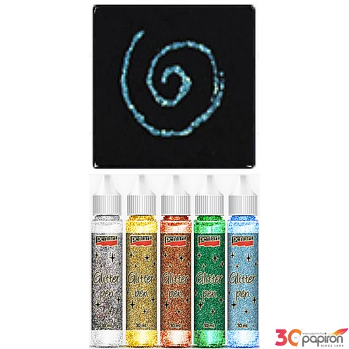 Csillámtoll 30ml világos kék Pentart dekor ragasztó
