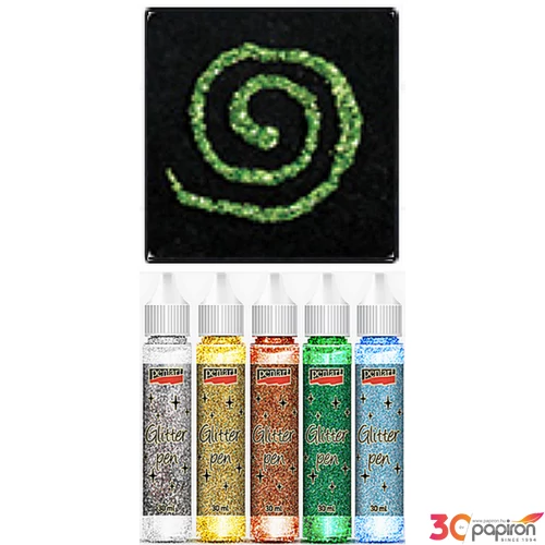 Csillámtoll 30ml világos zöld Pentart dekor ragasztó