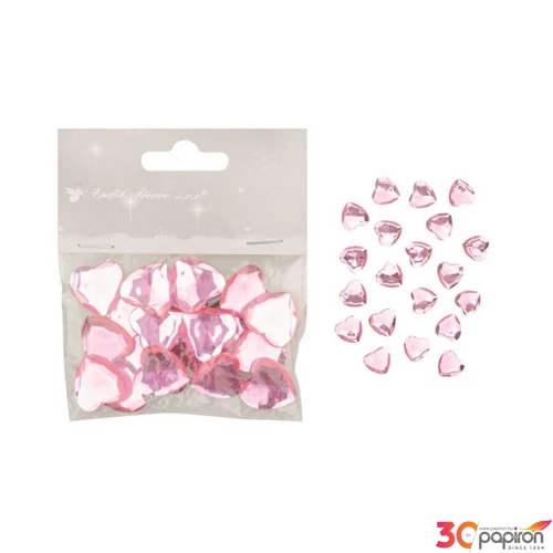 Kreatív dekor kövek öntapadós gyöngy szív minta 2cm 20db/csomag