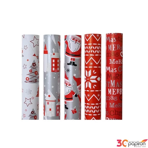 Csomagoló papír 70x200 24' 200x70cm piros/fehér sdkae 1db/ár