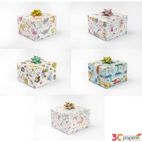 Csomagoló papír 70x200 24' Polmak, 60g gyerek minták