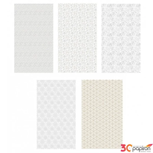 Csomagoló papír 70x200 24' Polmak, 60g minták fehér alapon