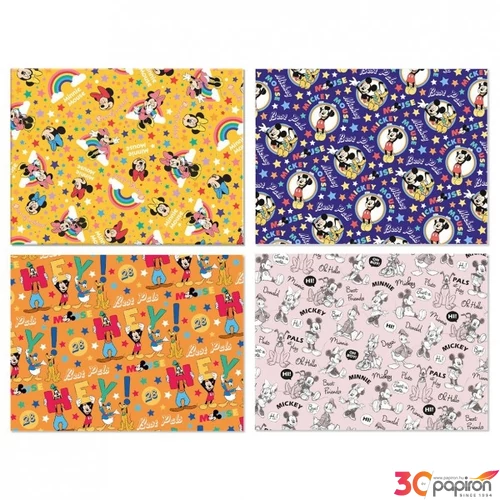 Csomagoló tekercses 70cmx1m vegyes Mickey Mouse minta 2ív/tekercs Frozen