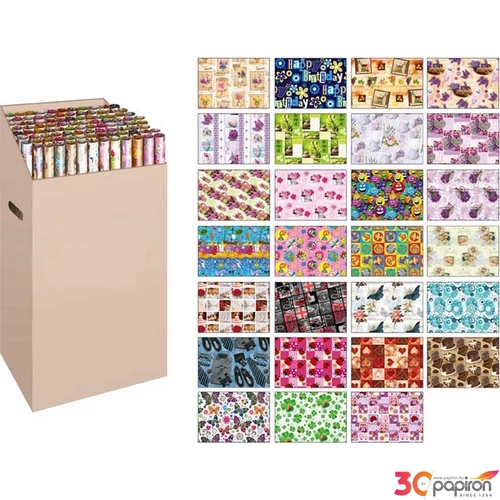 Csomagoló tekercses 70cmx1m vegyes minta (2ív/tekercs)