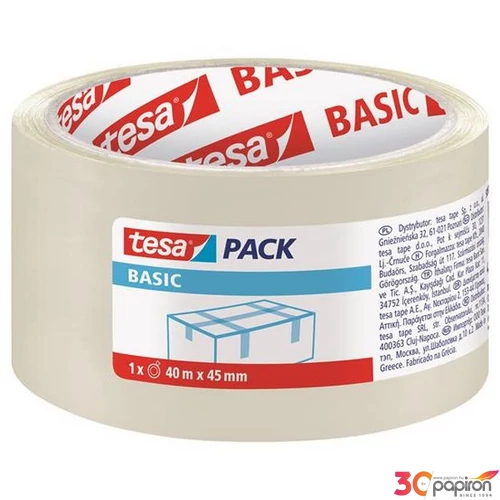Csomagolószalag Tesa 45 mm x 40 m,tesapack Basic, átlátszó