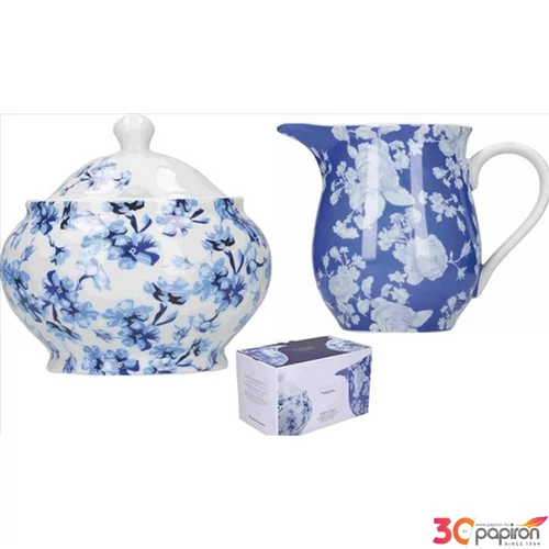 Cukortartó-tejkiöntő Porcelán szett, 220ml, Hampton, Mikasa