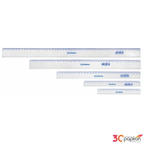 Vonalzó 20cm műanyag Donau áttetsző Irodai kiegészítők Donau 7052001PL-00