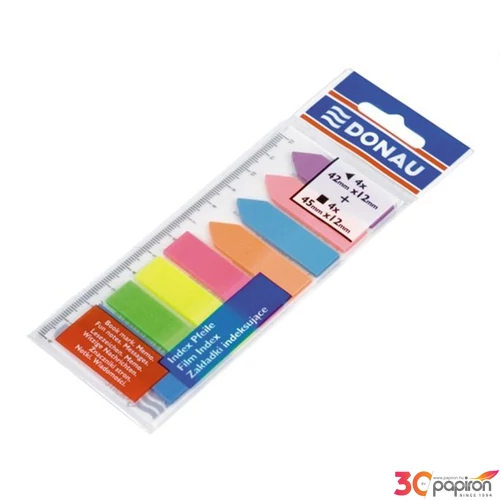Jelölőcimke 45x12 Donau 4nyíl és 4címke 12cm vonalzóval D7578