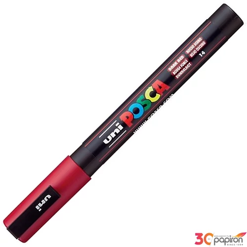 Decormarker UNI-BALL Posca 0,9-1,3mm vízbázisu akril marker s.piros Írószerek UNI Posca  PC-3M