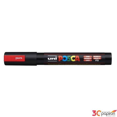 Decormarker UNI-BALL Posca 1,8-2,5mm vízbáz akril marker fluor piro Írószerek UNI Posca PC-5M ROUGE