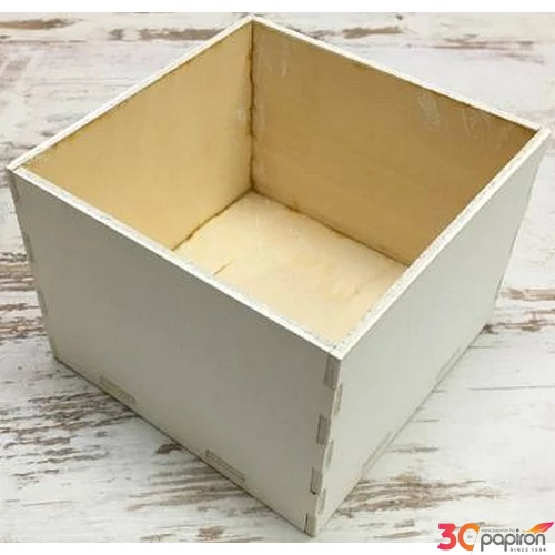 Fa dekorláda fehér 11x11x8cm