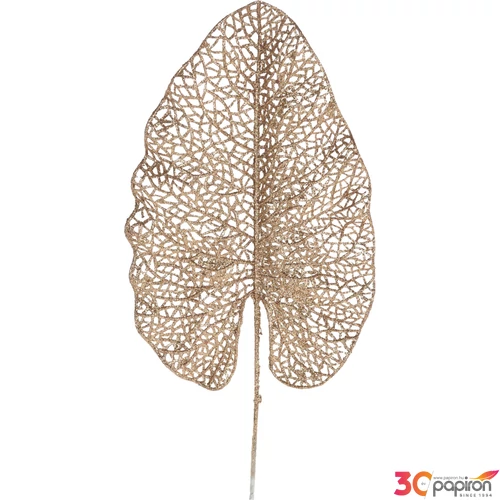 Dekorág banánlevél 20' 70cm óriás glitteres ág arany váza dekor