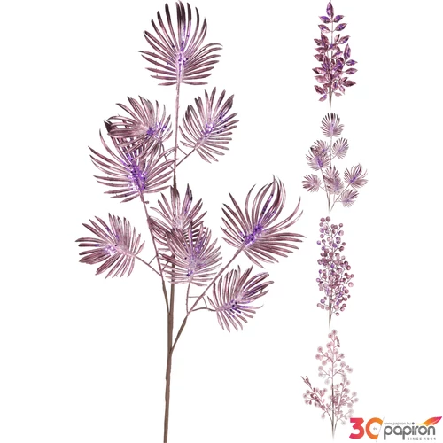 Dekorág gllittereslevél 20' metállila 4féle karácsonyi 70cm óriás glitteres ág