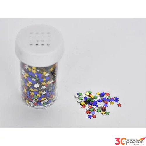 Dekor flitter 30ml Csillag alakú, vegyes színek