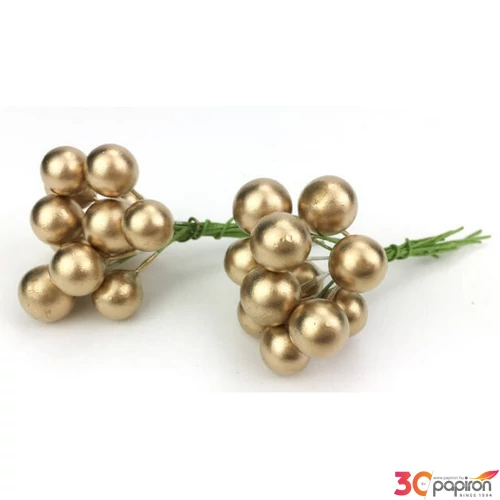 Karácsonyi gyöngy pick 1cm Gyöngy betűzős arany 24db/csomag [5998997714756]