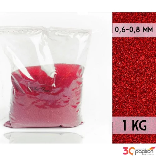 Dekorhomok 1kg Piros 0,6-0,8 