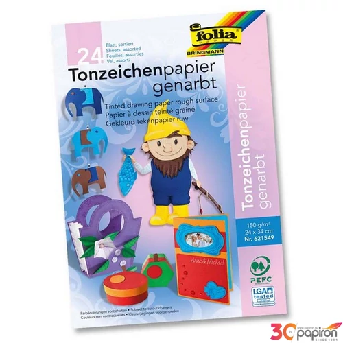 Színes dekor karton 24ív 23x34cm 150g  készlet vegyes színben 