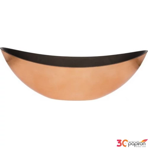 Kaspó dekor csónak alakú 21' műanyag, 39x12x13cm bronz